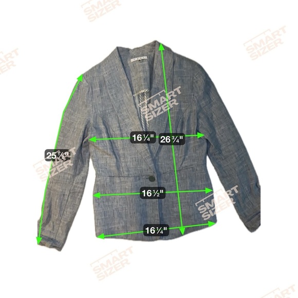 CAbi Light Blue Gray Linen Beachwalk Chambray Blazer size 8 - Picture 6 of 6